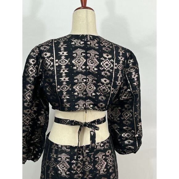 LACE THE LABEL Sz M Medium Black Rose Gold Geo Cutout Mini Dress NWT - Picture 7 of 12